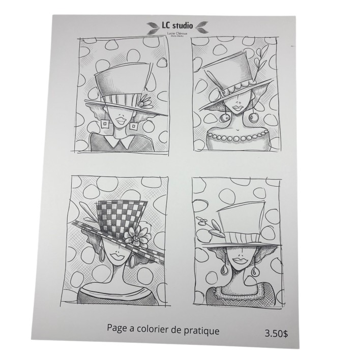 Page à colorier Lady photomaton