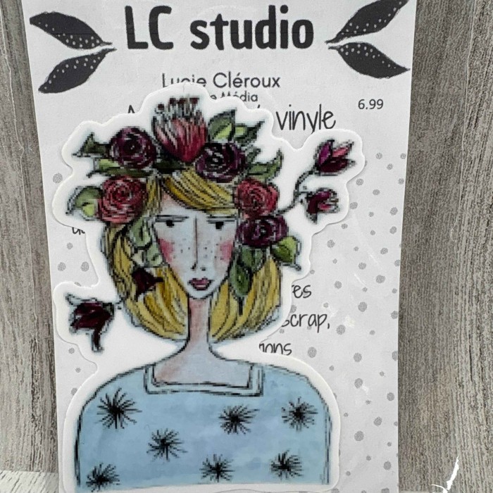 Autocollant Lady fleurs